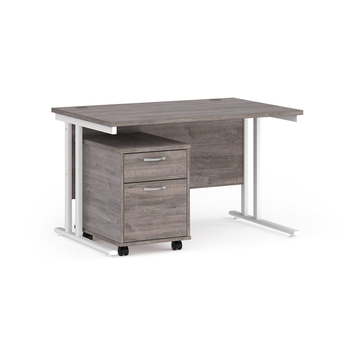 Maestro 25 desk 800mm with 2 drawer pedestal