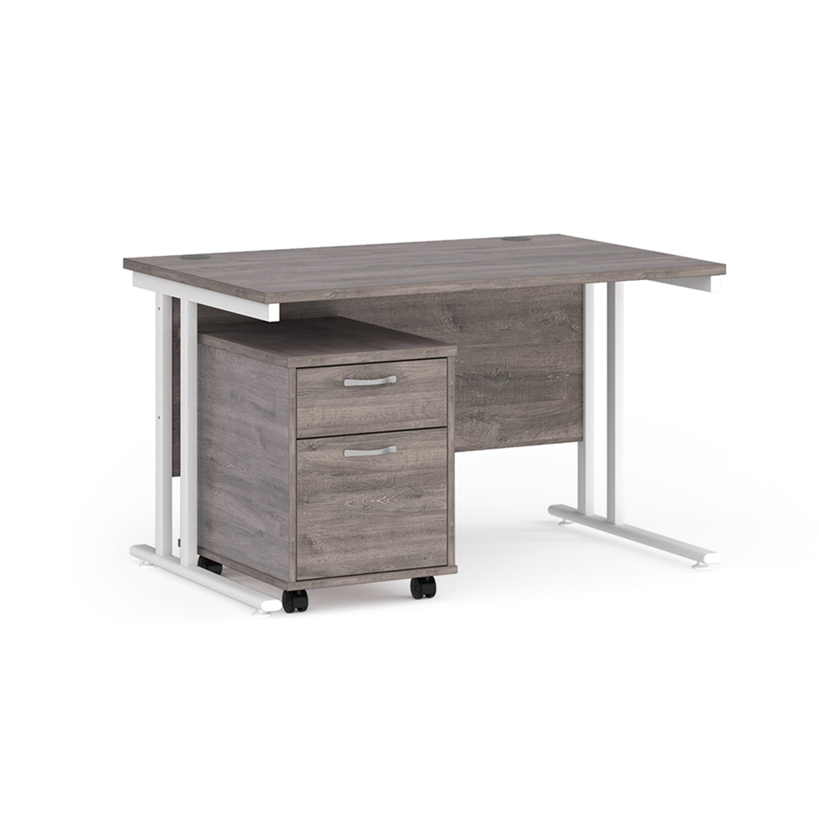 Maestro 25 desk 800mm with 2 drawer pedestal
