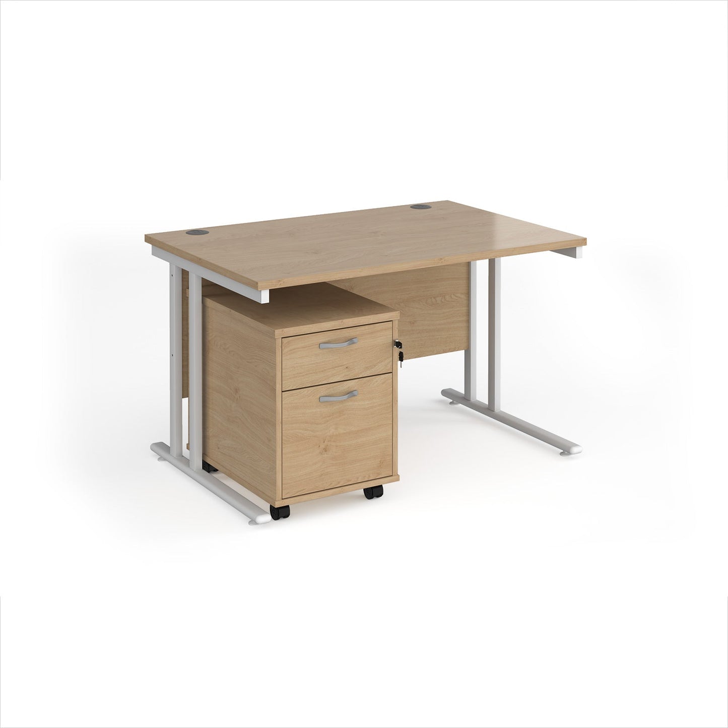 Maestro 25 desk 800mm with 2 drawer pedestal