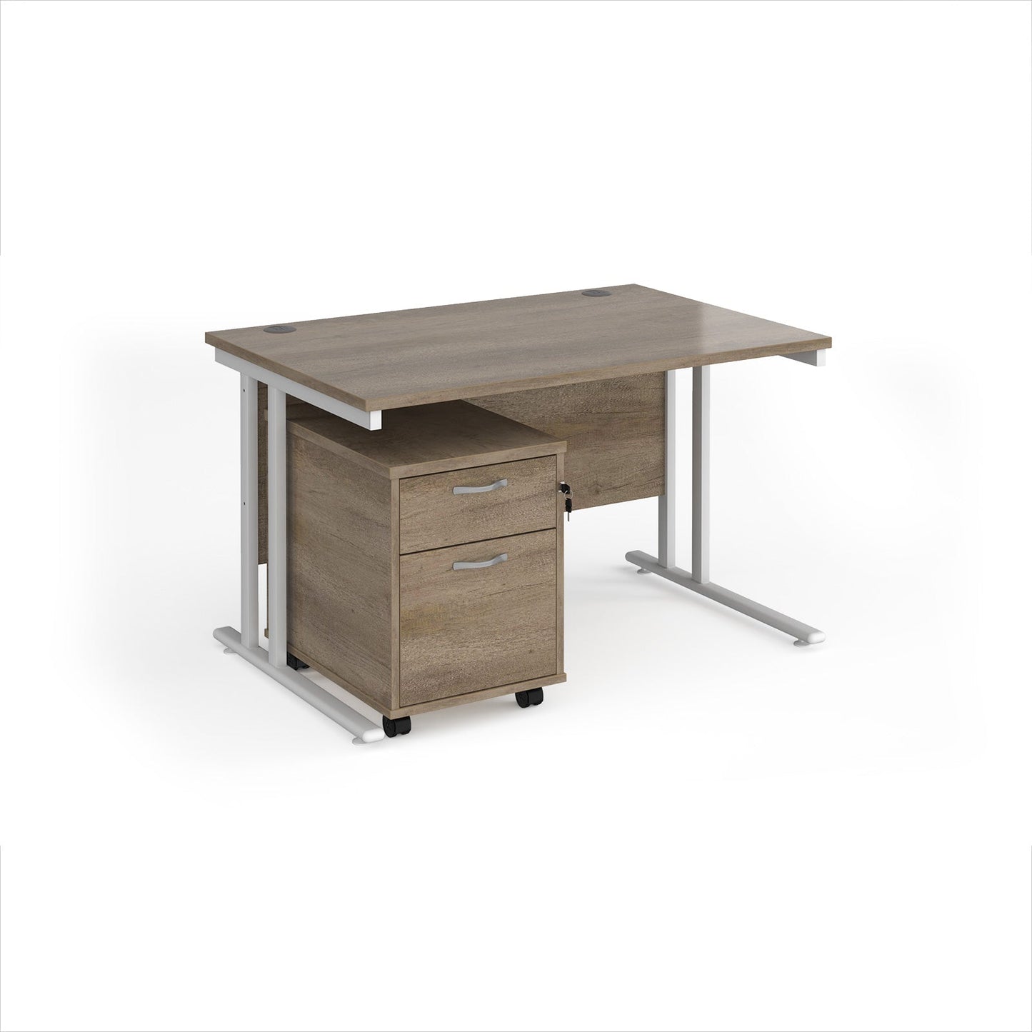 Maestro 25 desk 800mm with 2 drawer pedestal