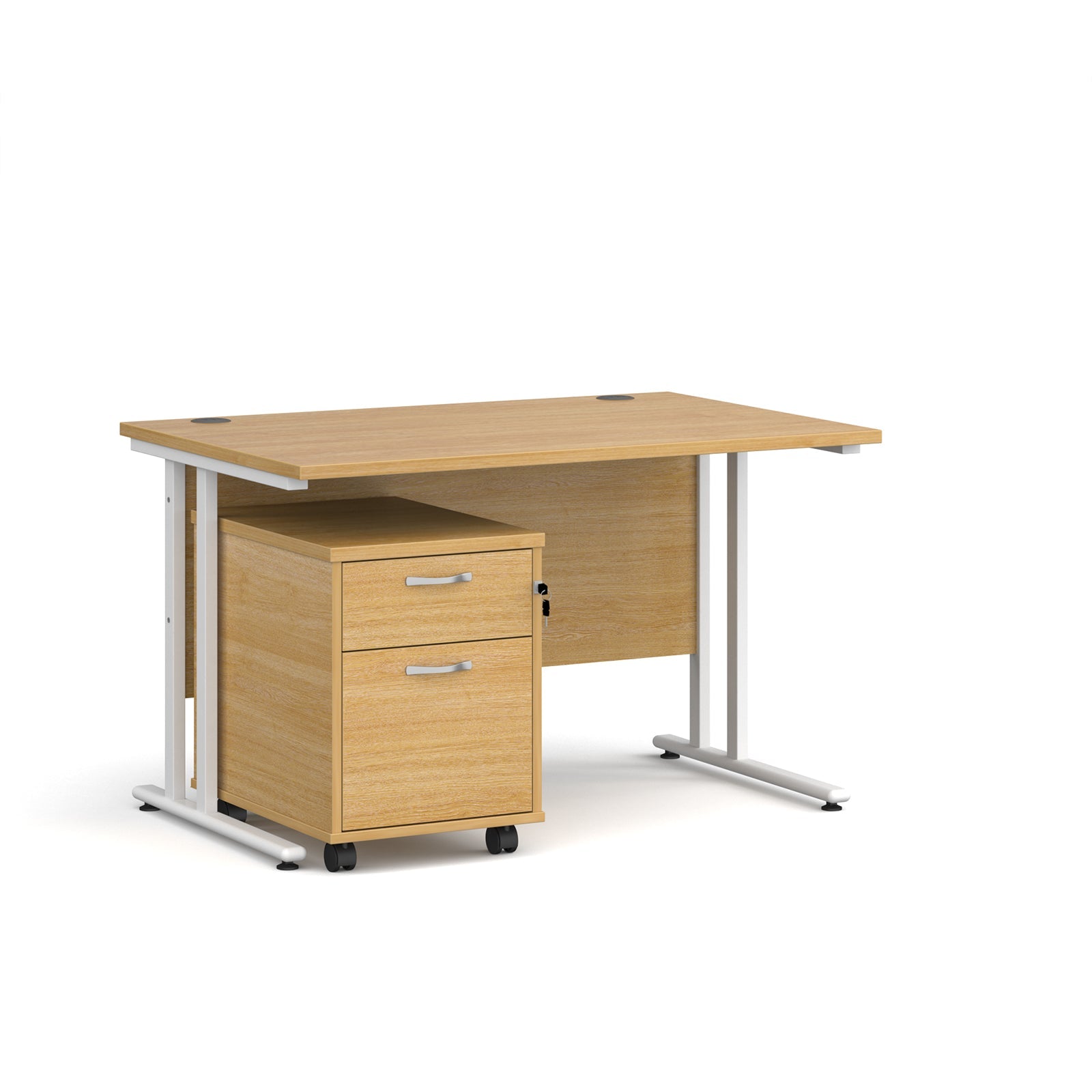 Maestro 25 desk 800mm with 2 drawer pedestal