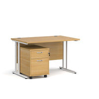 Maestro 25 desk 800mm with 2 drawer pedestal