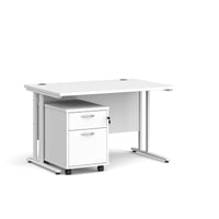 Maestro 25 desk 800mm with 2 drawer pedestal