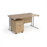 Maestro 25 desk 800mm with 2 drawer pedestal
