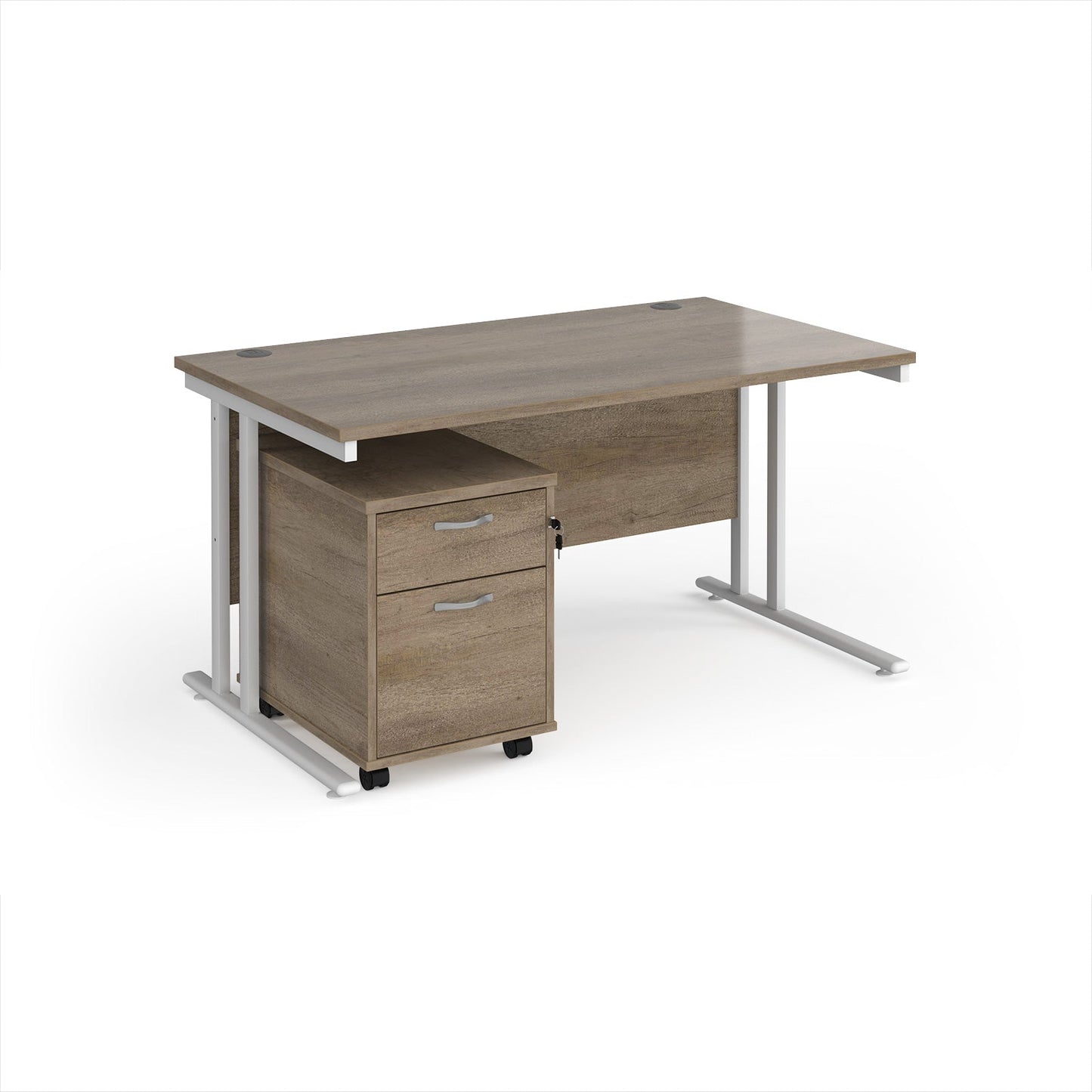 Maestro 25 desk 800mm with 2 drawer pedestal