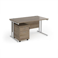 Maestro 25 desk 800mm with 2 drawer pedestal