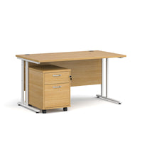 Maestro 25 desk 800mm with 2 drawer pedestal