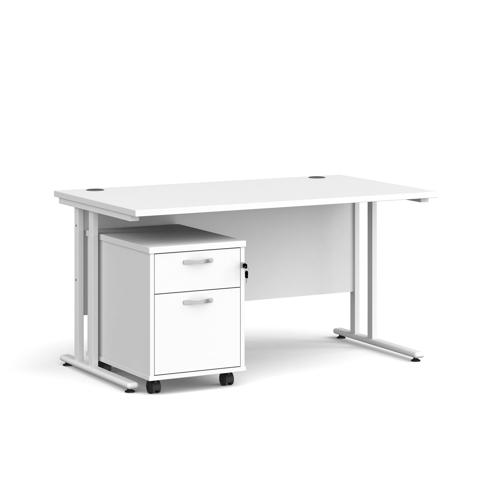 Maestro 25 desk 800mm with 2 drawer pedestal