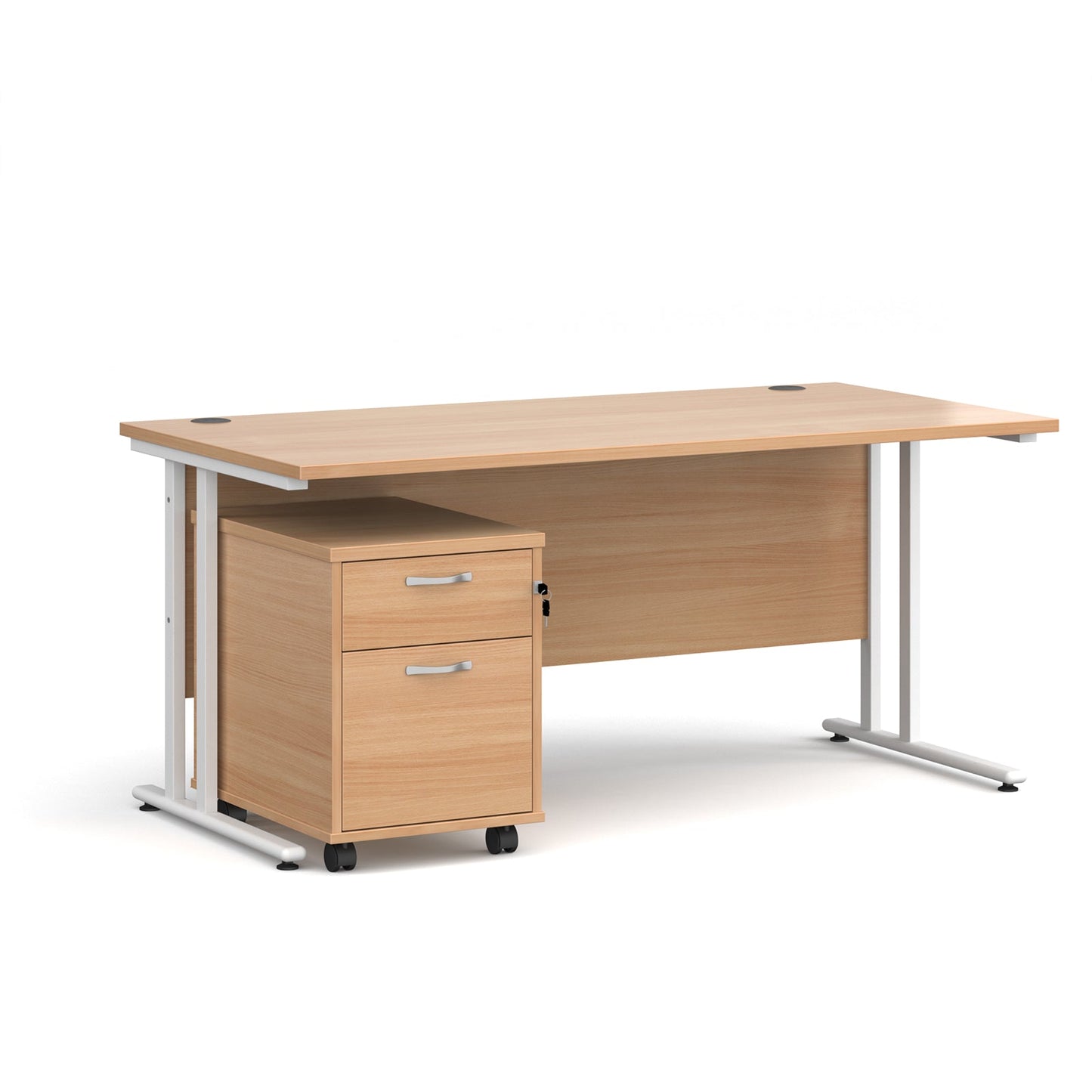 Maestro 25 desk 800mm with 2 drawer pedestal