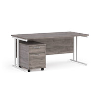 Maestro 25 desk 800mm with 2 drawer pedestal