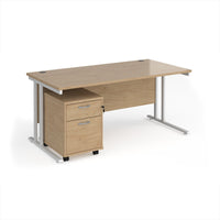 Maestro 25 desk 800mm with 2 drawer pedestal