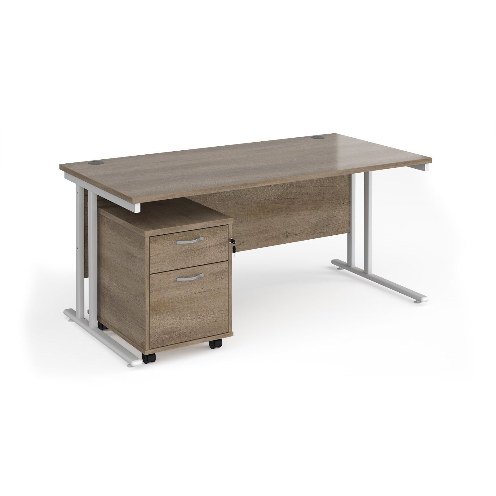 Maestro 25 desk 800mm with 2 drawer pedestal