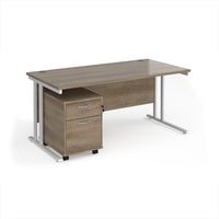 Maestro 25 desk 800mm with 2 drawer pedestal