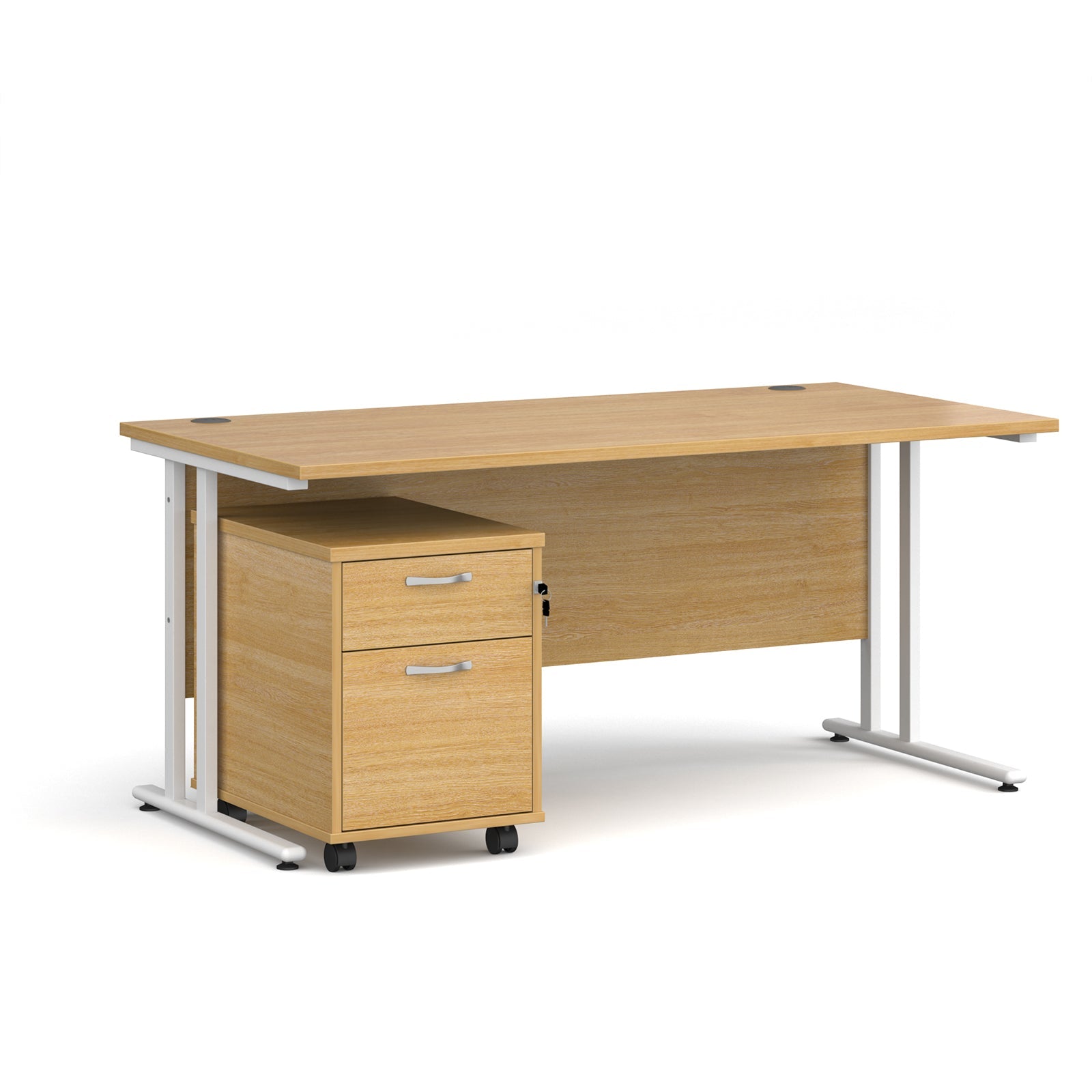 Maestro 25 desk 800mm with 2 drawer pedestal