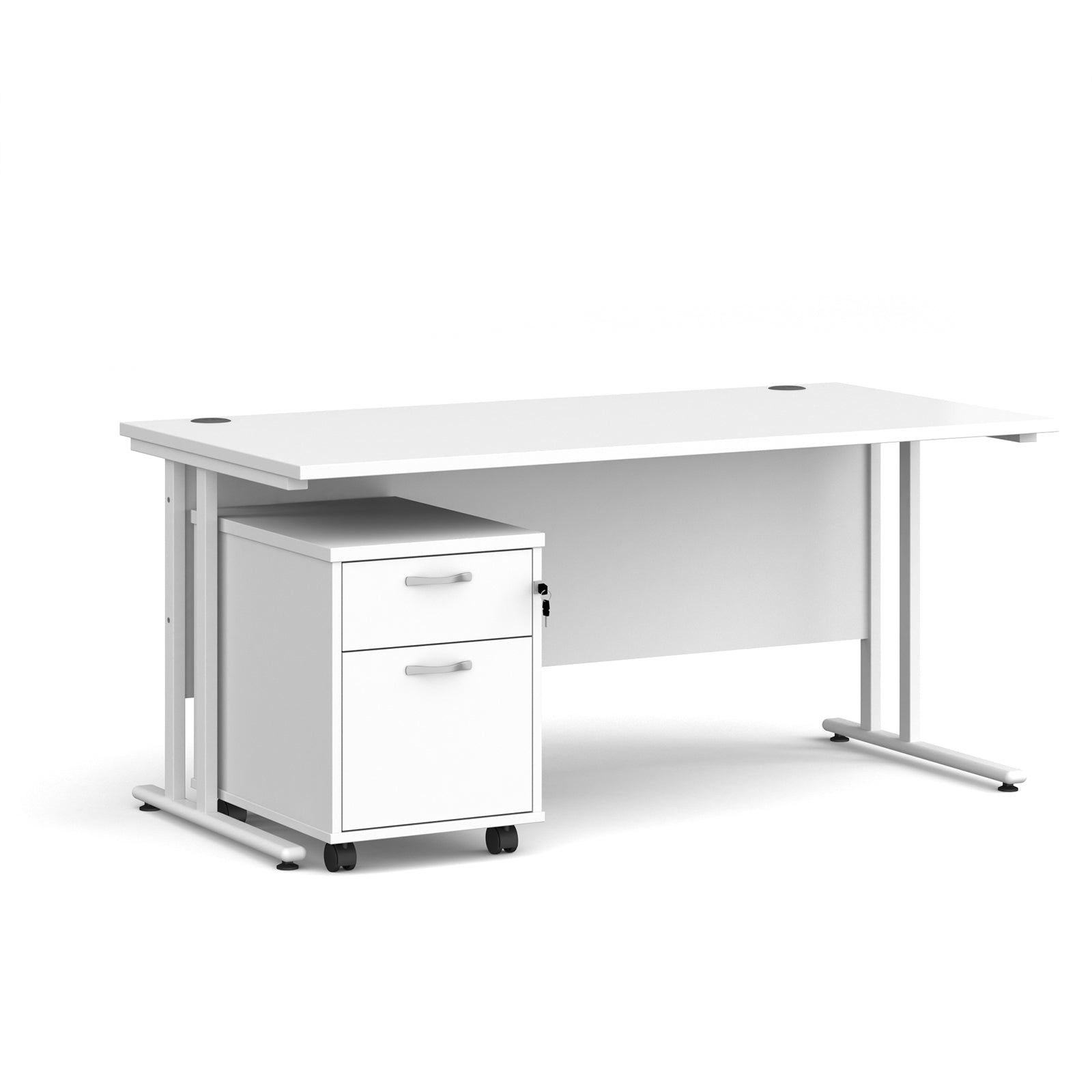 Maestro 25 desk 800mm with 2 drawer pedestal