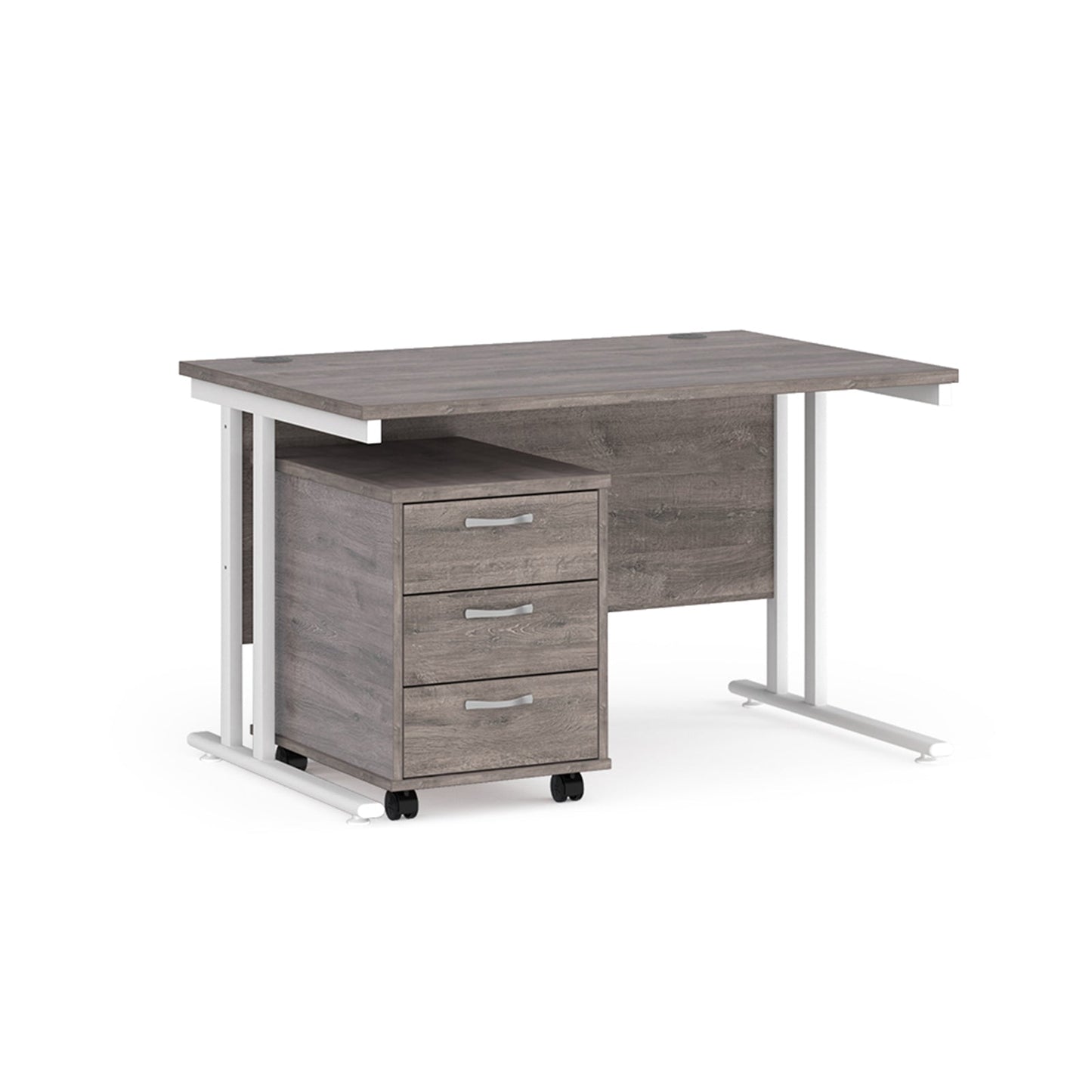 Maestro 25 desk 800mm with 3 drawer pedestal