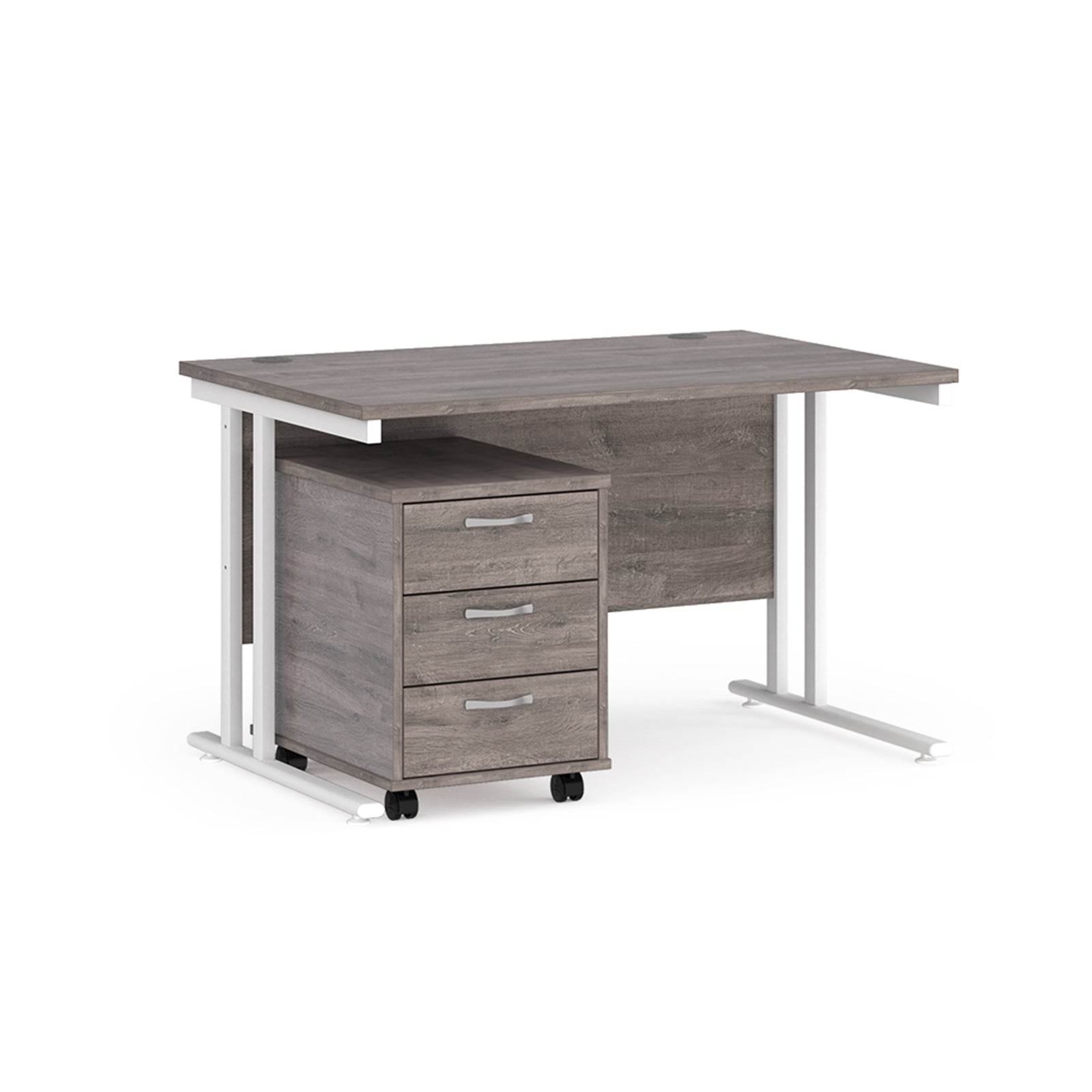 Maestro 25 desk 800mm with 3 drawer pedestal