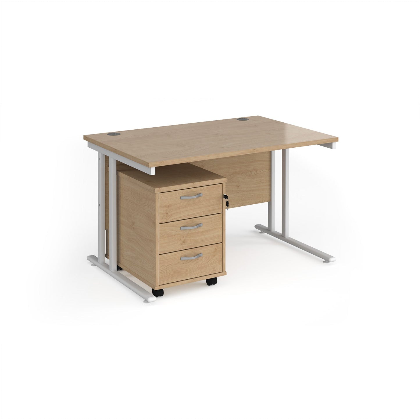 Maestro 25 desk 800mm with 3 drawer pedestal
