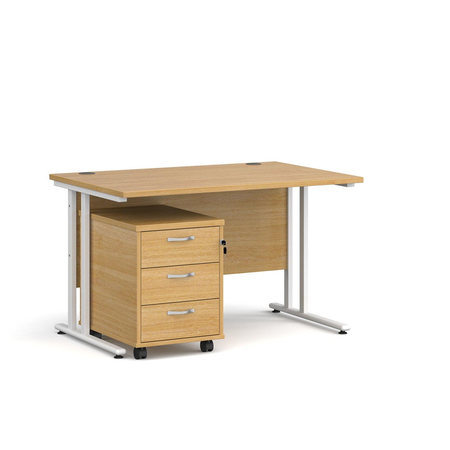 Maestro 25 desk 800mm with 3 drawer pedestal