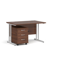 Maestro 25 desk 800mm with 3 drawer pedestal