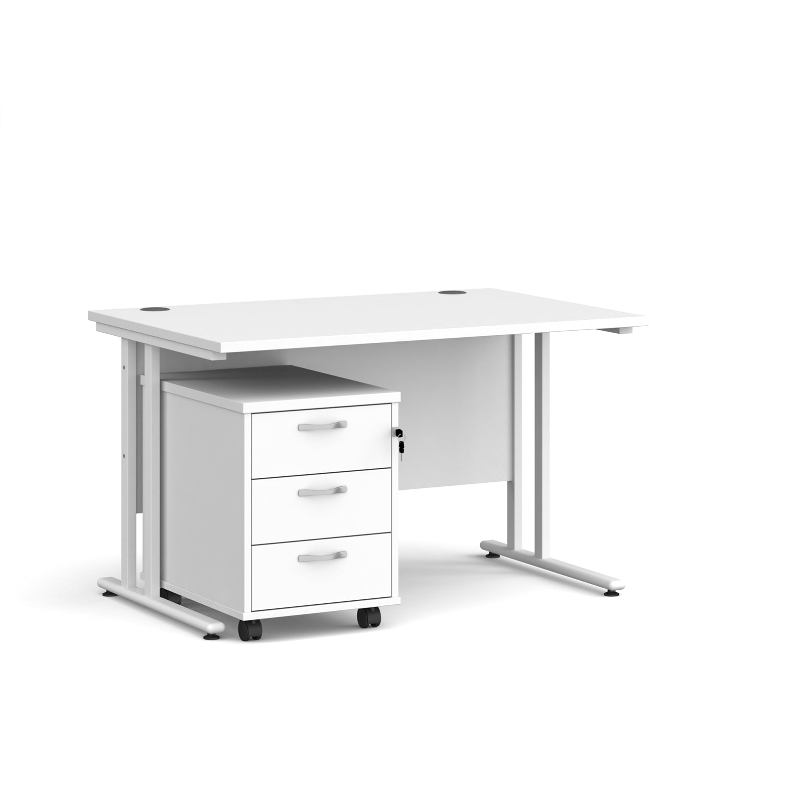 Maestro 25 desk 800mm with 3 drawer pedestal