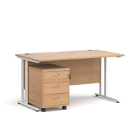Maestro 25 desk 800mm with 3 drawer pedestal