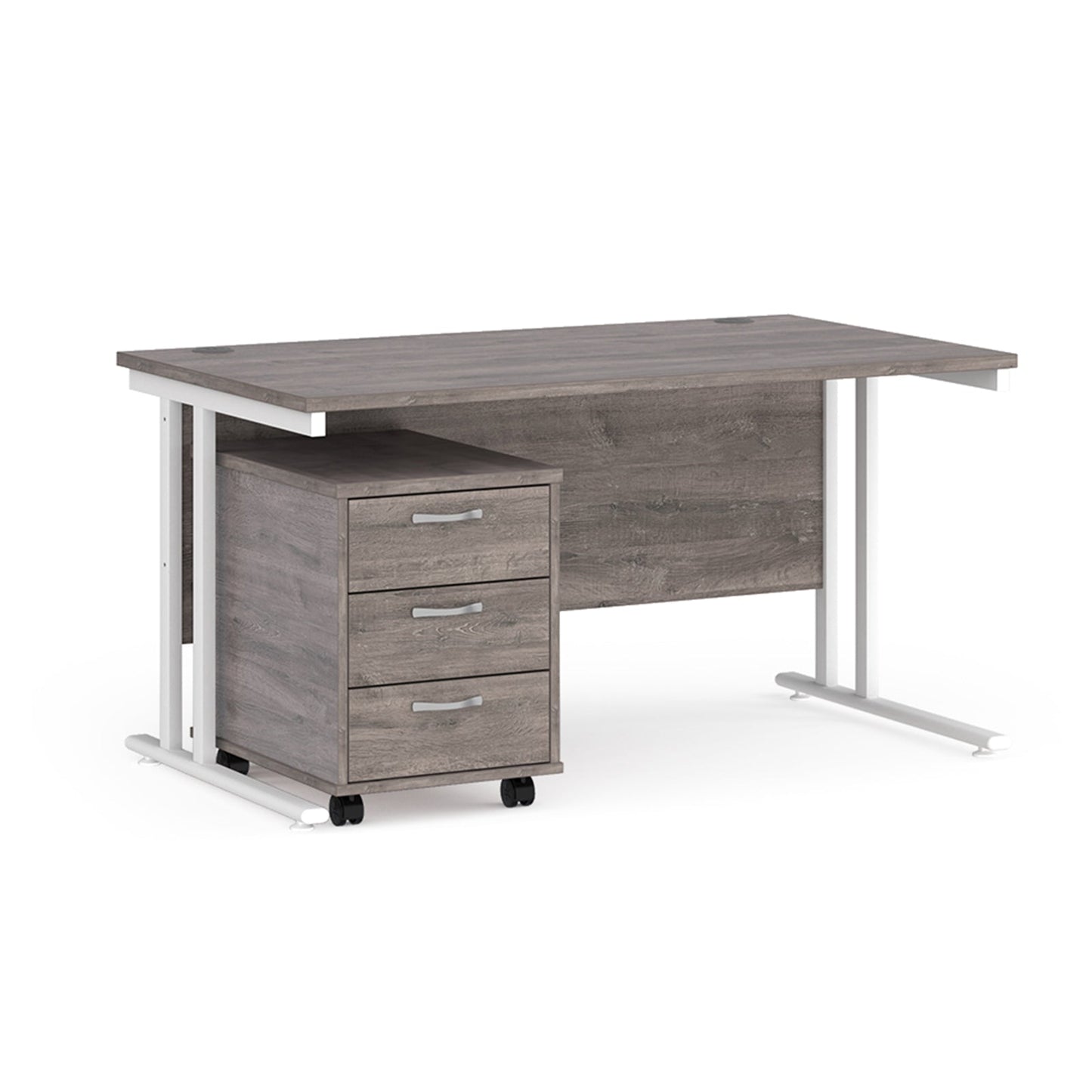 Maestro 25 desk 800mm with 3 drawer pedestal