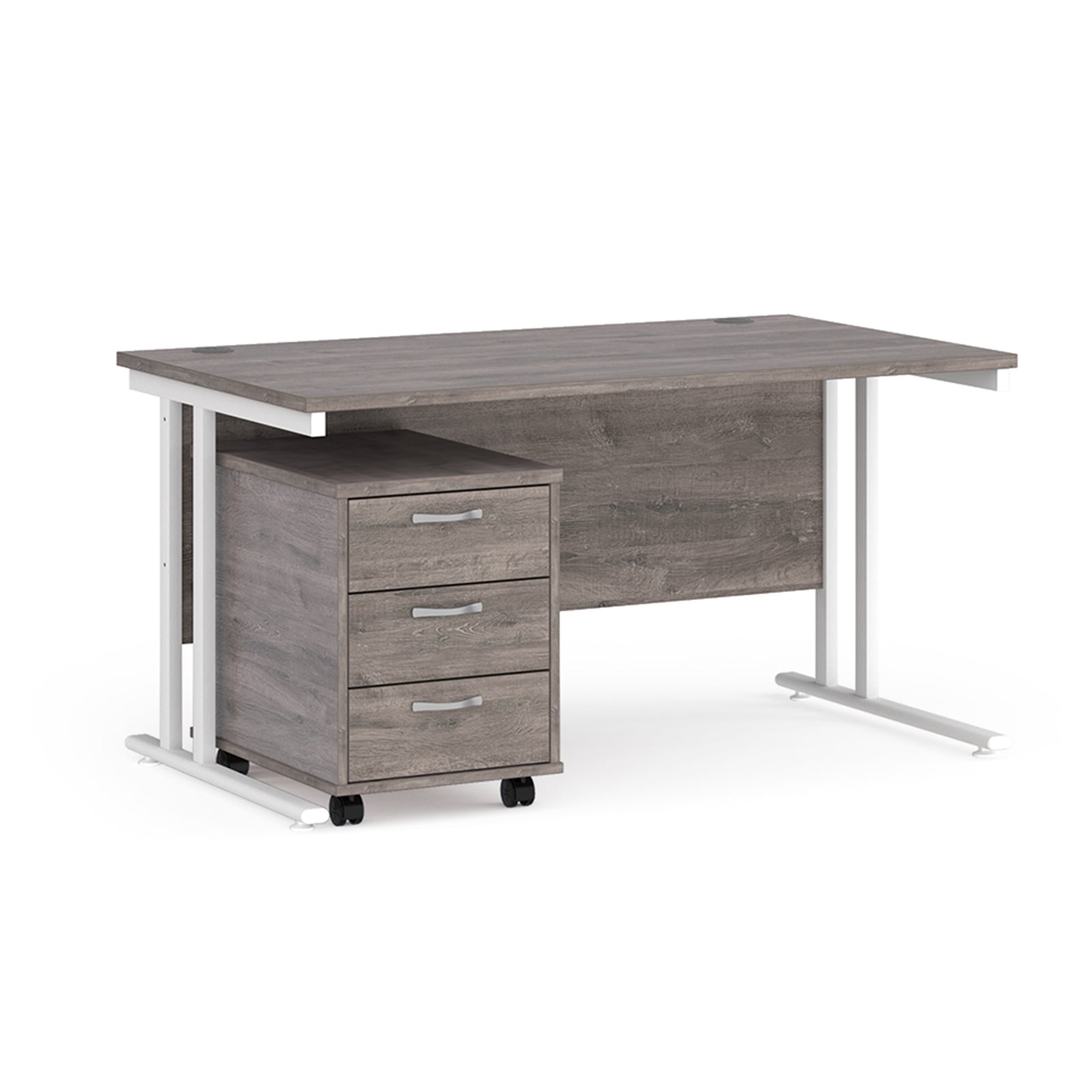 Maestro 25 desk 800mm with 3 drawer pedestal