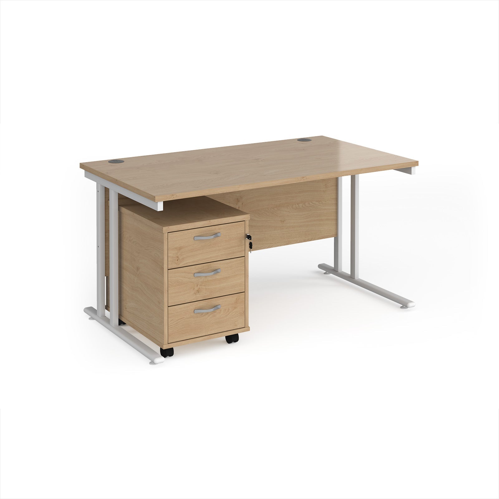 Maestro 25 desk 800mm with 3 drawer pedestal