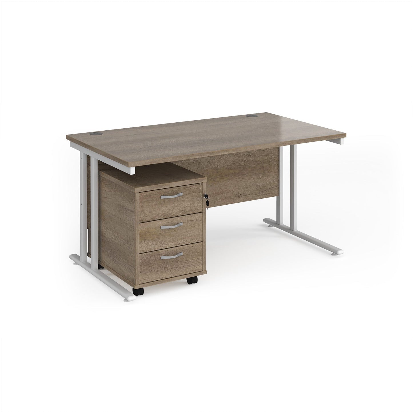 Maestro 25 desk 800mm with 3 drawer pedestal