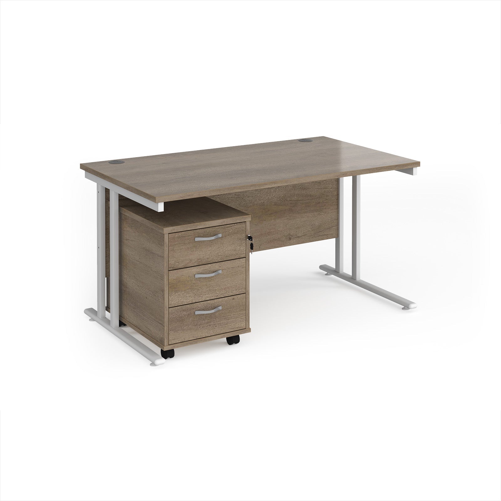 Maestro 25 desk 800mm with 3 drawer pedestal