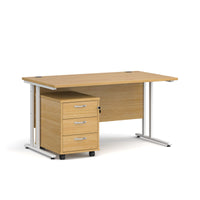Maestro 25 desk 800mm with 3 drawer pedestal