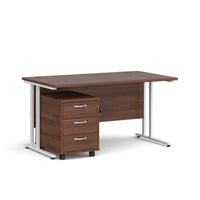 Maestro 25 desk 800mm with 3 drawer pedestal