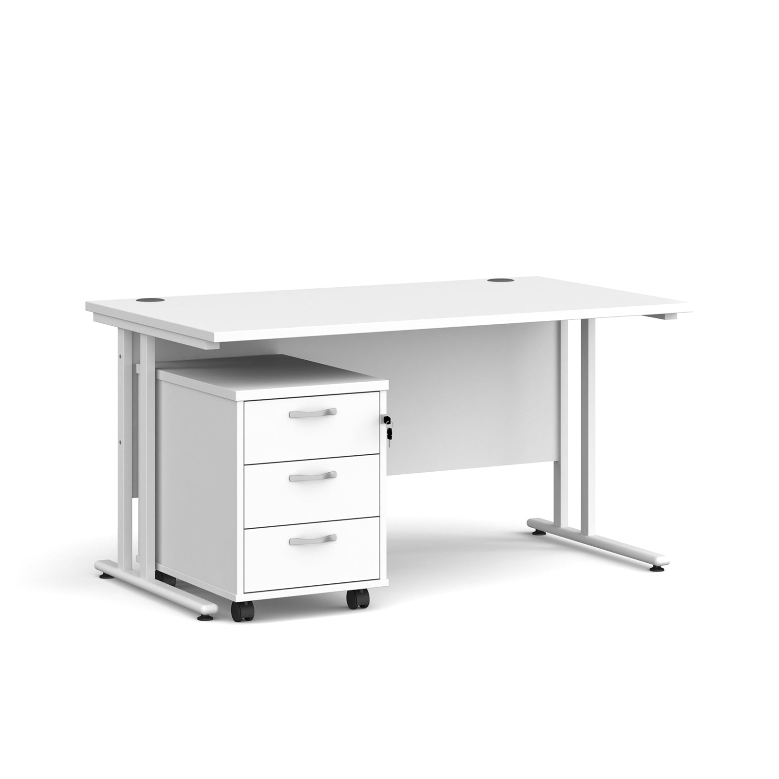 Maestro 25 desk 800mm with 3 drawer pedestal