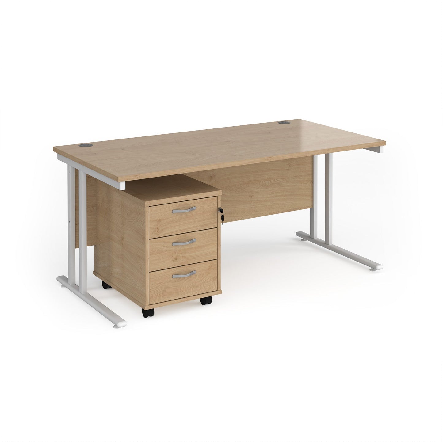 Maestro 25 desk 800mm with 3 drawer pedestal