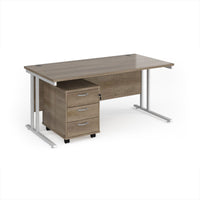 Maestro 25 desk 800mm with 3 drawer pedestal