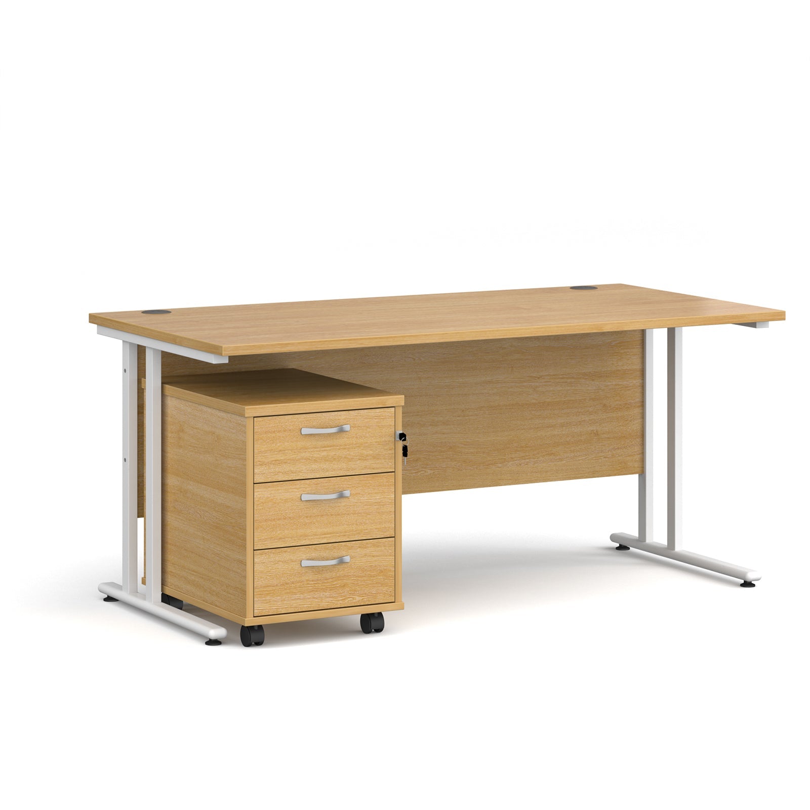 Maestro 25 desk 800mm with 3 drawer pedestal