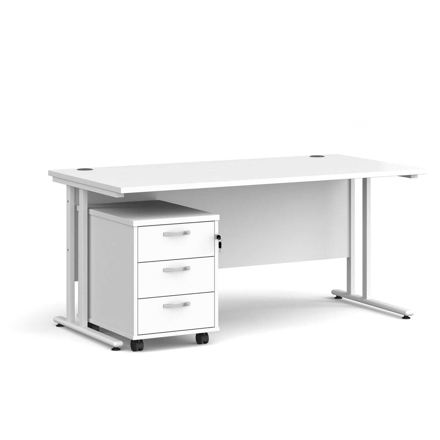 Maestro 25 desk 800mm with 3 drawer pedestal