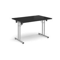 Rectangular folding leg table with straight feet