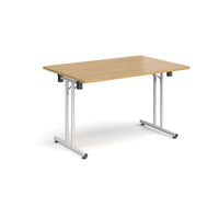 Rectangular folding leg table with straight feet