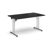 Rectangular folding leg table with straight feet