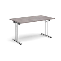 Rectangular folding leg table with straight feet