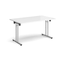 Rectangular folding leg table with straight feet