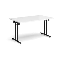 Rectangular folding leg table with straight feet
