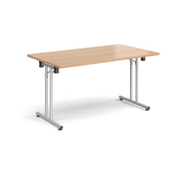 Rectangular folding leg table with straight feet