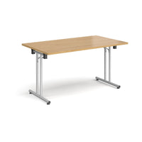 Rectangular folding leg table with straight feet