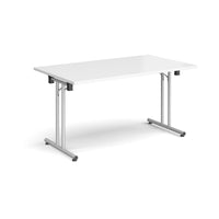 Rectangular folding leg table with straight feet