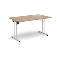 Rectangular folding leg table with straight feet