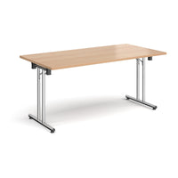 Rectangular folding leg table with straight feet