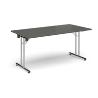 Rectangular folding leg table with straight feet